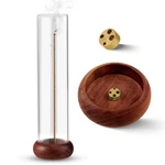 Incense Holder,walnut Wooden Stick With Detachable Glass Ash C.... Fixed Price $11.40.