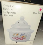 Vintage S Blue Bird Ribbon Electric Potpourri Warmer Thermo Ul Floral 38006. Fixed Price $25.00.