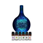 Ingeniuso Essential Diffuser Glass 3D W 6 Changing Colors + Oils. Fixed Price $34.95.