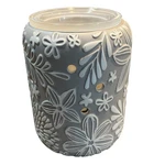 Scentsy Floral Ceramic Electric Wax Warmer 20W Gray Model 73486 Plug-in Dish. Fixed Price $19.99.
