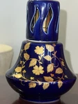 Vintage Lampe Berger Style Catalytic Oil Porcelain Cobalt Blue Gold. Fixed Price $35.00.
