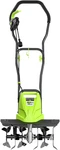 18-INCH 13.5 Amp Tiller/cultivator With 6 Steel Tines, 3-ADJUSTABLE Wheels, Fold. Fixed Price $179.99.