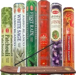 Premium Incense & Holders Set - (120 Sticks, 6 Scents + Free Holder) Lavender. Fixed Price $18.57.