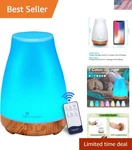 Elegant 300ML Essential Oil Diffuser: Auto Shut-off & 7 Vibrant Led Lights. Fixed Price $30.99.