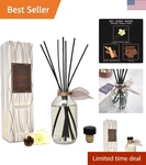 Elegant Smoked Vanilla Diffuser Set With 8 Reeds For Warm Atmosphere. Fixed Price $27.99.