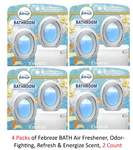 4X Febreze Bath Air Freshener, Odor-fighting, Refresh & Energize Scent, 2 Count. Fixed Price $19.99.