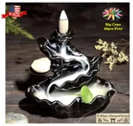 Ceramic Backflow Incense Burner Holder Lotus Waterfall & Cones Gift. Fixed Price $13.32.