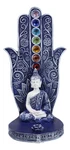 Blue Nirvana Hamsa Palm Buddha Rainbow Chakra Stones Incense Holder Figurine. Fixed Price $20.99.