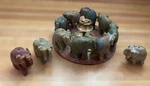 Circle Of Elephants Soapstone Incense Holder Plus 3 Extra Individual. Fixed Price $19.00.