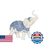 Ice Armor 6" Blue And White Thai Elephant Statue Feng Shui Decoration Religiou. Fixed Price $41.16.