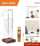 Compact Wooden Incense Holder With Glass Catcher - Perfect For Spa & Yoga Rooms. Fixed Price $15.98.