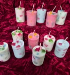 100% Soy & Beeswax Votive Candles Scented Bakers Dozen Choice F - M. Fixed Price $18.00.