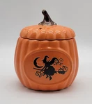 Widewise Ceramic Wax Warmer Pumpkin Halloween Witch Riding Broom Orange Black. Fixed Price $12.25.