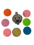 Smiley Face Silver Tone Aromatherapy Diffuser Pendant & Pads. Fixed Price $29.99.