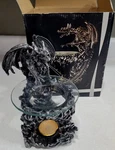 Silver Dragons Lake Of Fire Fragrance Oil Warmer Burner W/ Box By Dwk. 10 Tall. Fixed Price $25.00.