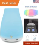 White 150ML Essential Oil Diffuser With Adjustable Timer For Relaxing Atmosphere. Fixed Price $26.99.
