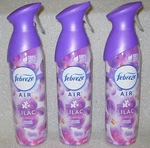 Lot 3 Febreze Air Lilac Limited Edition Scent Refresher Freshener Effects Spray. Fixed Price $23.88.