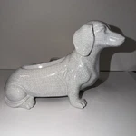 Retired Scentsy Dachshund Warmer White Crackle Weiner Dog Wax Element. Fixed Price $79.99.