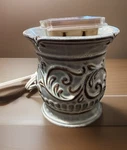 Scentsy Milano Renaissance Ceramic Wax Warmer Blue Brown Bar Included. Fixed Price $26.00.