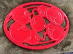 Heavy Bright Red High Gloss Cast Iron Tomato Trivet Hot Plate Counter Top. Fixed Price $18.00.