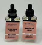 2 Bath & Body Works Waikiki Beach Coconut Wallflower Fragrance Refill Bulb Plug. Fixed Price $13.99.