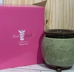 Pink Zebra Garden Ivy Ceramic Simmer Pot Green Brown Floral. Fixed Price $34.00.