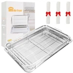 18.7" 12.8" Oven Fryer Basket And Tray, Extra Large Stainless Steel Air.... Fixed Price $46.95.