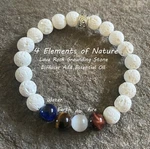 Natures 4 Elements Bracelet Water Earth Air Fire White Lava Rock Diffuser. Fixed Price $23.99.