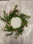 New Rustic Pink Bayberry Greenery Candle Ring Floral Wreath 3". Fixed Price $9.95.