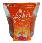 Glade Scented Glass Candle, Cozy Autumn Cuddle, 3.4 Oz. Limited Edition Disc Nos. Fixed Price $12.75.