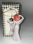 Fabulous Rare Cobble Creek Red Hat Lady Porcelain Christmas Ornament With Box 5. Fixed Price $14.50.