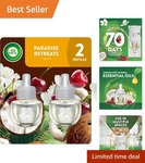 Essential Oils Plug-in Scented Refill, 120 Days Of Paradise Retreat Aroma. Fixed Price $13.64.