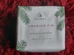 New Thymes Frasier Fir Triple Milled Soap. Savon 155 G 5.5 Oz Net. Fixed Price $19.99.