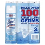 3 Pack Lysol Disinfectant Spray, Crisp Linen Scent 19 Oz Great Price. Fixed Price $24.74.