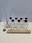 Glass Diffuser Round Bottle Set Of 8 Clear 6 Oz With Lids & Reeds New. Fixed Price $19.99.
