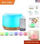 300ML Essential Oil Diffuser With Remote Control & 7 Led Colors For Relaxation. Fixed Price $22.99.