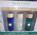 New Set Of 3 Sea & Sand Reed Diffusers Crisp White Limoncello Ocean Mist. Fixed Price $34.00.