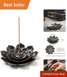 Lotus-shaped Incense Stick Holder With Detachable Ash Catcher Home Relaxation. Fixed Price $8.54.