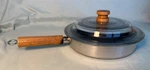 Vtg Mirro 54221-1330 10 Skillet Wooden Handle Non Stick Pan With Glass Lid. Fixed Price $32.19.
