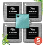 5 Pack Air Purifying Bamboo Charcoal Bags 4-200G + 1-60G Car & Deodorizer. Fixed Price $13.99.