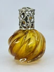 Art Diffuser Amber Glass W Metal Decorative Top Oil Burner Heavy Duty 6.5"H. Fixed Price $22.00.