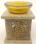 Hand Carved Soapstone Oil Burner India Spiral Aromatherapy Candle Warmer. Fixed Price $16.99.