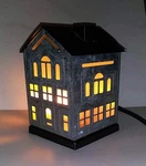 Scentsationals Wax Warmer Table Lamp House Design Glass Metal Gray Plug-in. Fixed Price $10.00.
