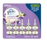 10 Glade Plugins Refills Air Freshener Scented Essential Oils Lavender & Vanilla. Fixed Price $28.97.