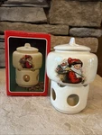 Vtg Christmas 1987 Potpourri Press Santa Room Scenter Votive Candle Holder W/box. Fixed Price $20.00.