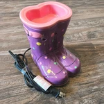 Scentsy Rain Boot Wax Warmer Purple Pink Polka Dot Ceramic Retired. Fixed Price $32.99.