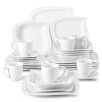Dinnerware Set 30 Piece Porcelain Service For 6 Ivory White Malacasa. Fixed Price $179.99.