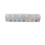 Seven Chakra Wooden Carved Coffin Incense Burner Cone Holder Box 12" Inch Color. Fixed Price $25.00.