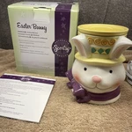 Scentsy Easter Bunny Rabbit Wax Warmer Spring Bow Yellow Hat Retired Unused. Fixed Price $36.00.