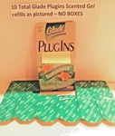 Glade Plugins Scented Refills No Boxes 10 Gels Rainshower. Fixed Price $44.77.